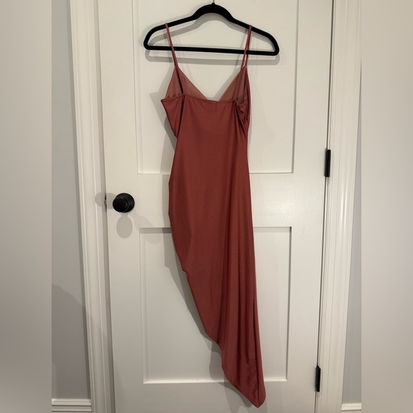 Windsor Women’s Eyes On You Asymmetrical Mini Dress In Brown Sz M - Picture 5 of 9